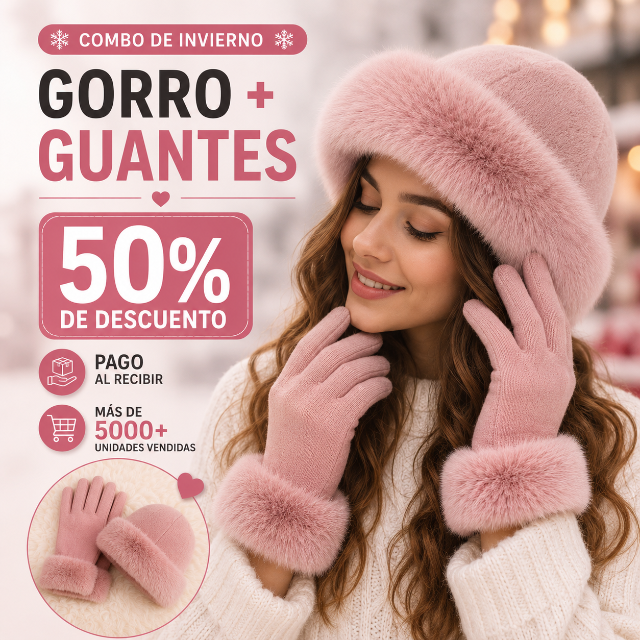 Gorro + Guantes de Invierno Tendencia 2026 - 😱50% DE DESCUENTO😱